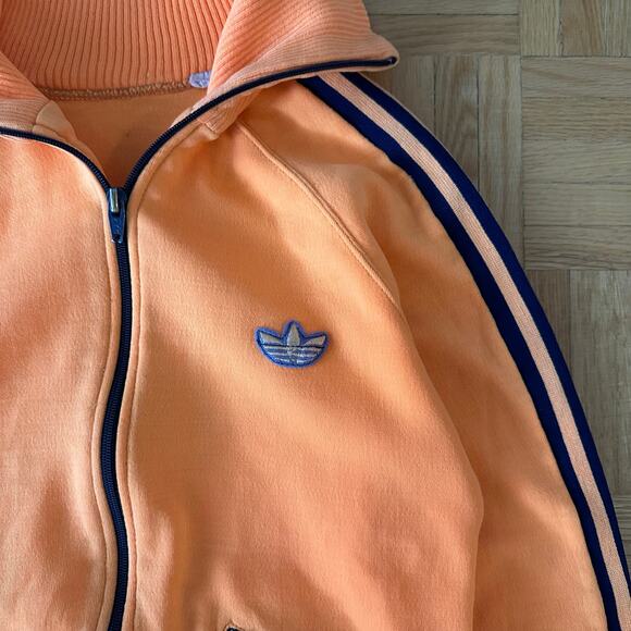 Vintage 70s-80s Adidas Orange Tracksuit jacket Womens - Picture 4 of 7